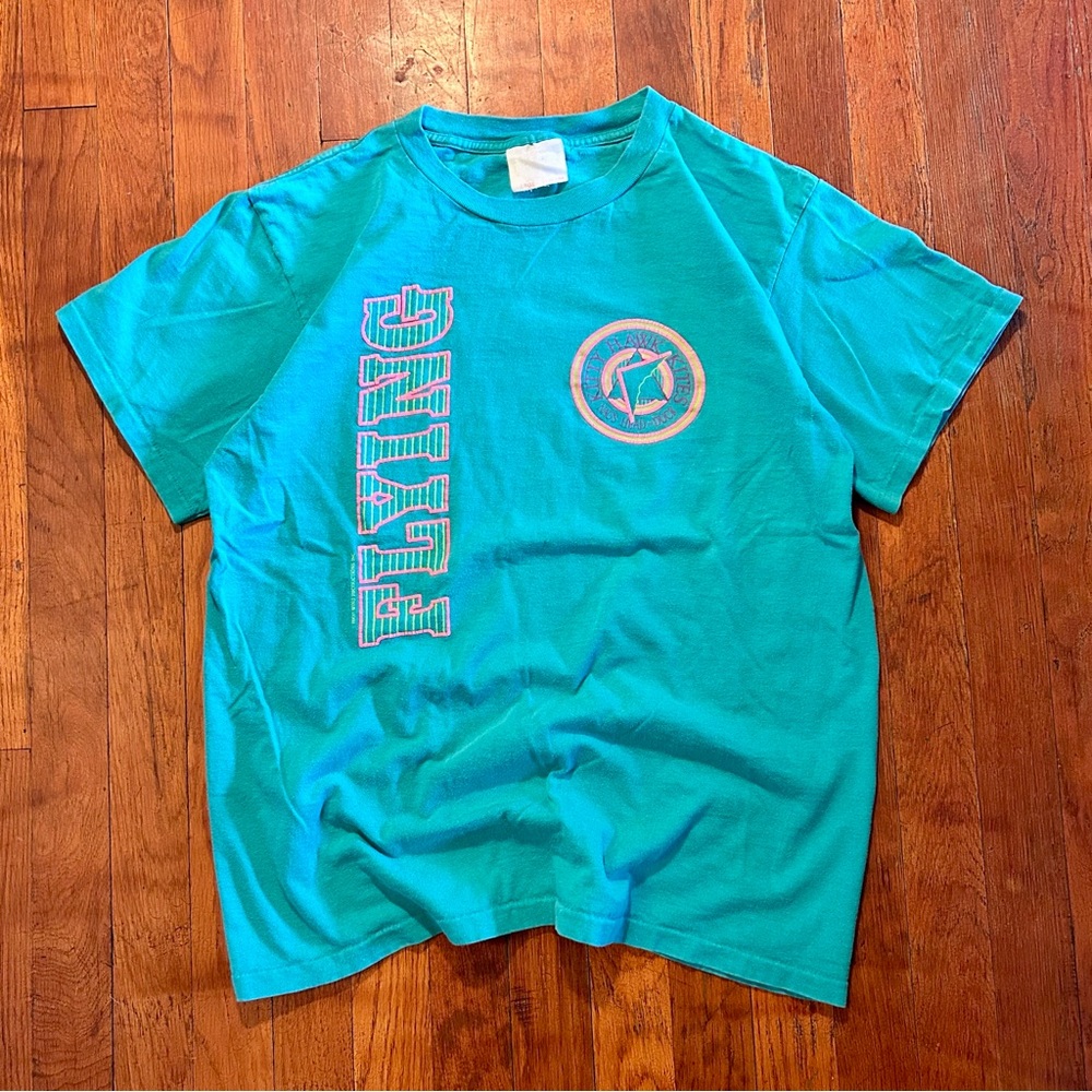 Vintage Kitty Hawk Kites Outer Banks North Carolina Puffy Print Green T-shirt M
